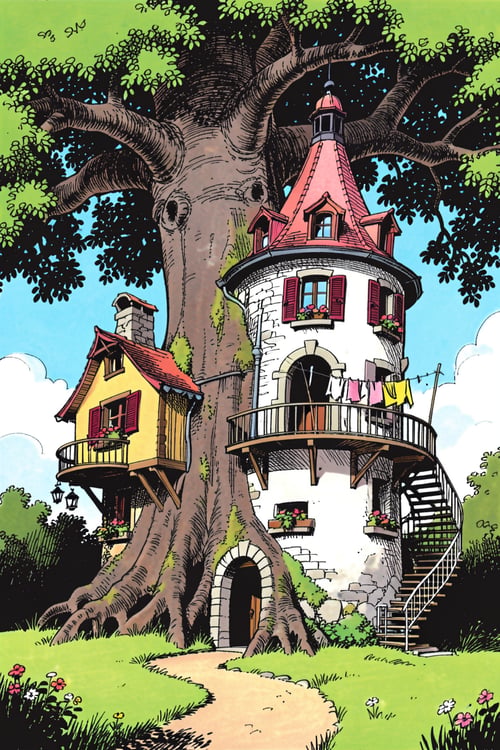 Spirou & Fantasio - Bande dessinée style (franco-belgian comic) by Yofaraway on Tensor.Art