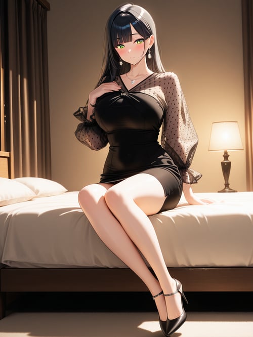 See-through sleeves taut dress by luxiaoai on Tensor.Art