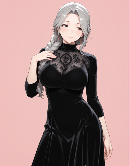 【COSTUME】High Neck Black Dress - clothing by Min on Tensor.Art