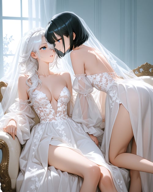 High slit wedding dress by luxiaoai on Tensor.Art