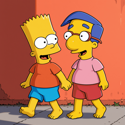 Bart Simpson & Milhouse Van Houten by ShoOmoeru on Tensor.Art