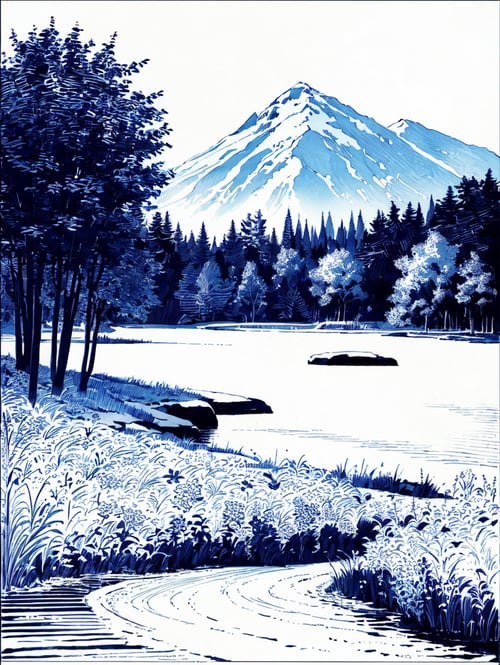 黑白画|钢笔画|线条画|CJ PD-V1.0 by 辞旧C on Tensor.Art