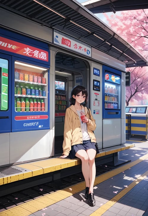 0802 Sakura Train Station by reprinter on Tensor.Art