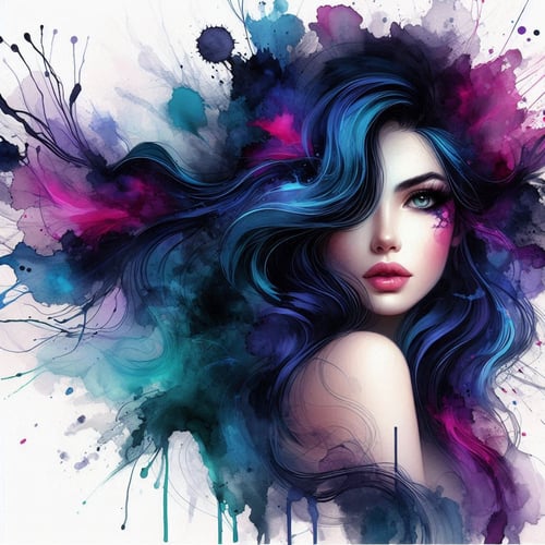 Splash art Watercolor Arina by Anieta on Tensor.Art