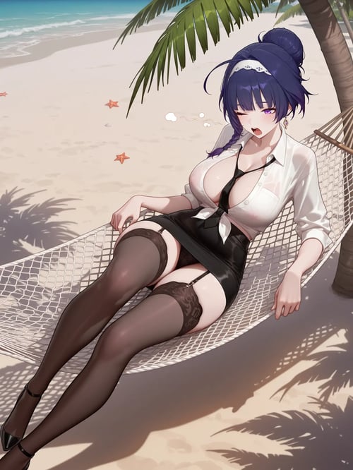 Open Shirt Office Lady Outfit by reprinter on Tensor.Art