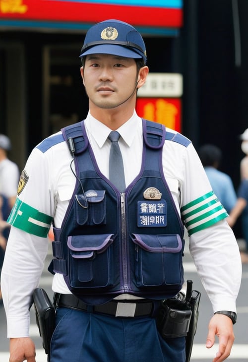 Male Japanese Police Uniform (winter) by Hanneken0130 on Tensor.Art