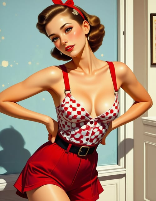 Pin Up girl ( Retro Cover Style) by inknoir on Tensor.Art