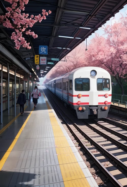 0802 Sakura Train Station by reprinter on Tensor.Art