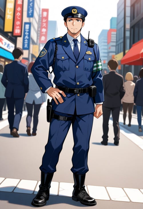 Male Japanese Police Uniform (winter) by Hanneken0130 on Tensor.Art
