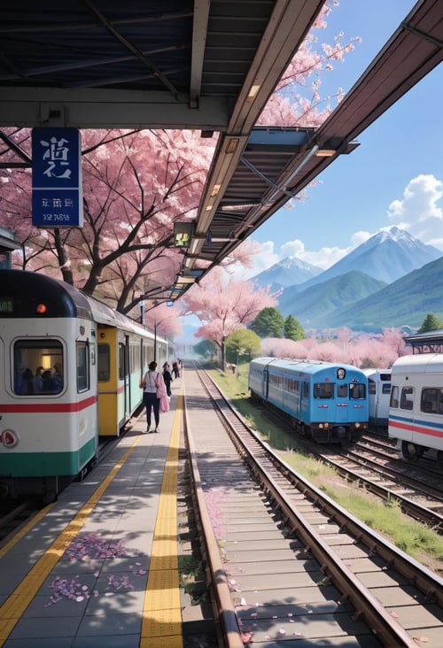 0802 Sakura Train Station by reprinter on Tensor.Art