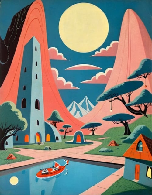 Mid-Century Cartoon Style by inknoir on Tensor.Art