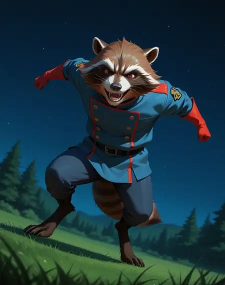 Rocket Raccoon Blue Outfit (Marvel Comics) (Illust by user_720431629750874608 on Tensor.Art