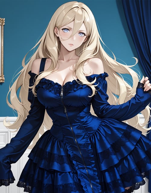 Zipper Lace Jsk Dress [clothing] by Min on Tensor.Art