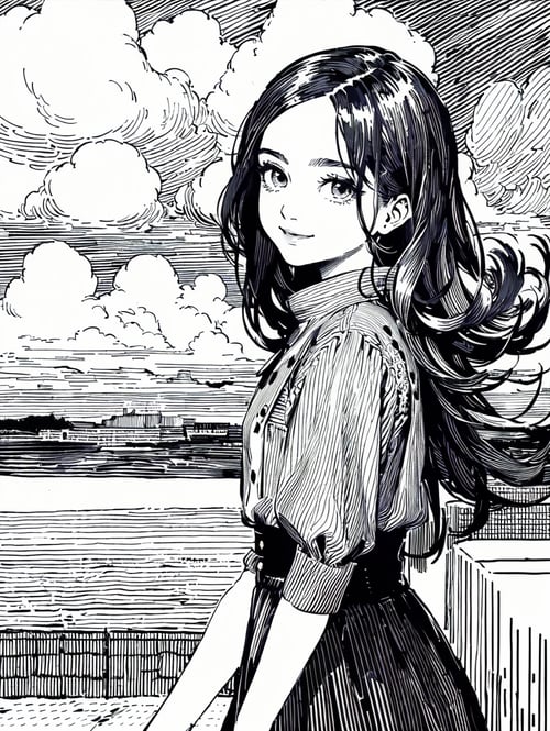 黑白画|钢笔画|线条画|CJ PD-V1.0 by 辞旧C on Tensor.Art