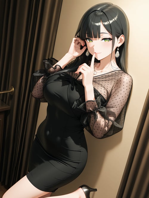 See-through sleeves taut dress by luxiaoai on Tensor.Art