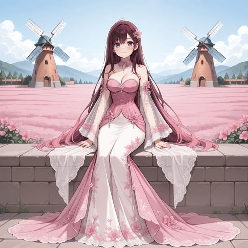 PinkFlowerDress by miaomiao on Tensor.Art