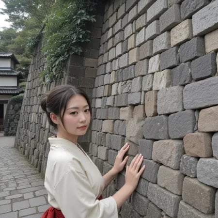 Japanese Stone Walls and Gatehouses by Takiyashamaru on Tensor.Art