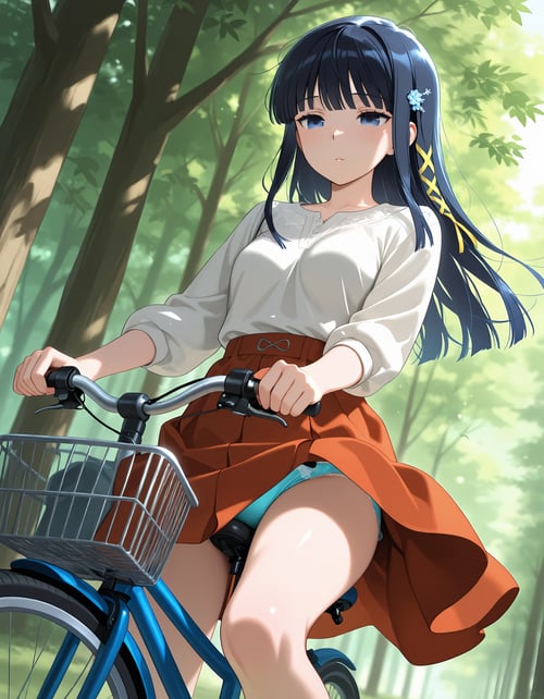 bicycle upskirt-illustrious by yy on Tensor.Art