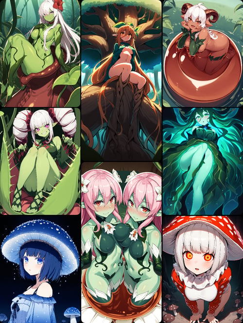 Plant Girl Concepts - Monster Girl Encyclopedia - by JAS2024 on Tensor.Art