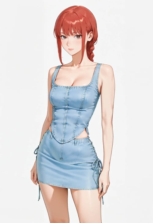 Denim Skirt & Top by reprinter on Tensor.Art