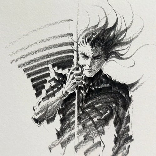 炭笔素描-Charcoal sketch by Alex on Tensor.Art