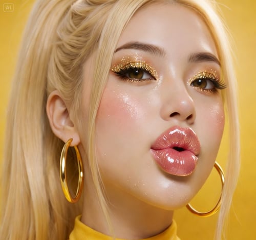 Glossy Glitter Makeup  by @a_isthetic on Tensor.Art