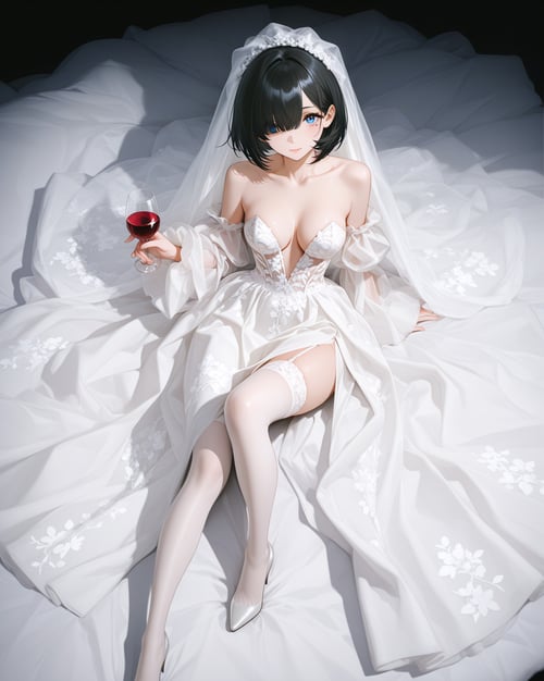 High slit wedding dress by reprinter on Tensor.Art