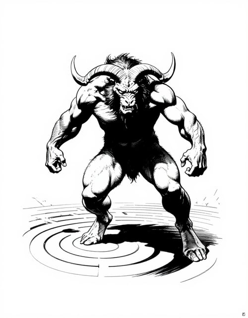 FRAZETTA Ink Style by inknoir on Tensor.Art