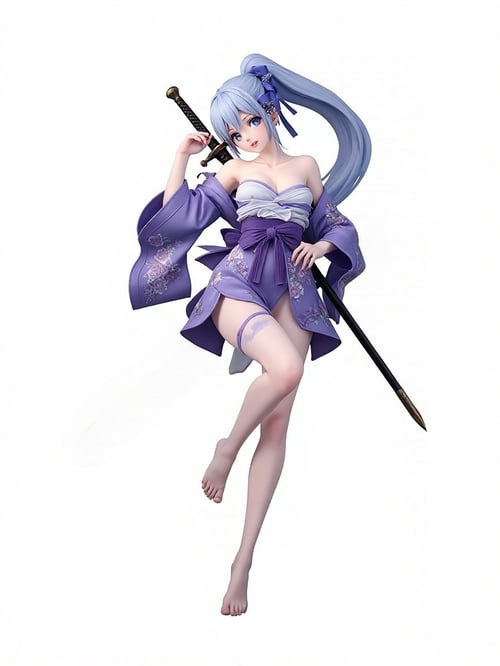 Swordswoman in purple by Hidden dragon X on Tensor.Art