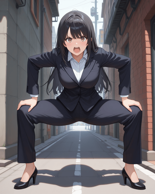 Wide Squat / Spread Legs Pose by Min on Tensor.Art