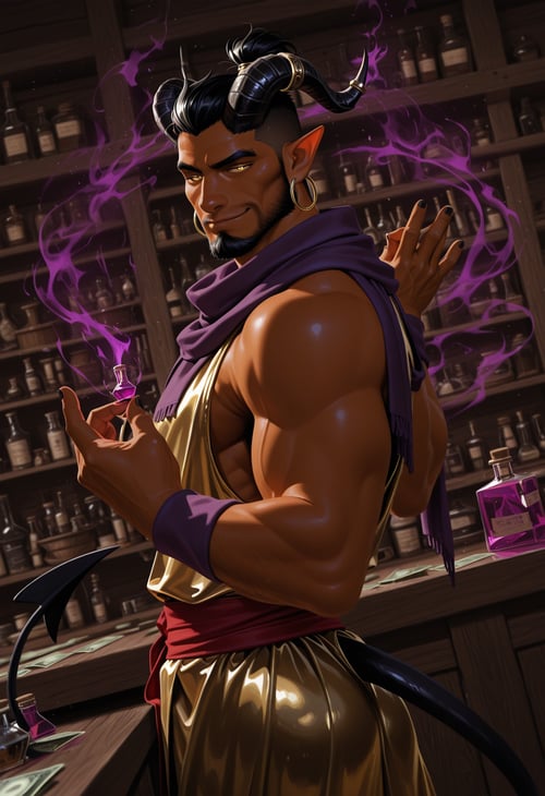 Abbass - Tiefling alchemist by MMMW on Tensor.Art