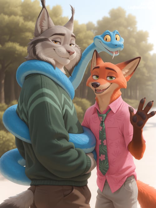 Pawbert Lynxley & Nick Wilde & Gary | Zootopia by LingRedCloud 凌·赤云 on Tensor.Art