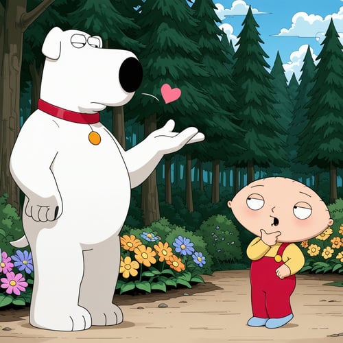Boys and Dog - Stewie and Brian by Wizardludas on Tensor.Art