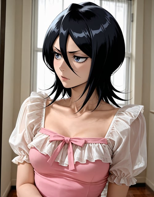 Dazy Frilled Contrast Shirt by Min on Tensor.Art