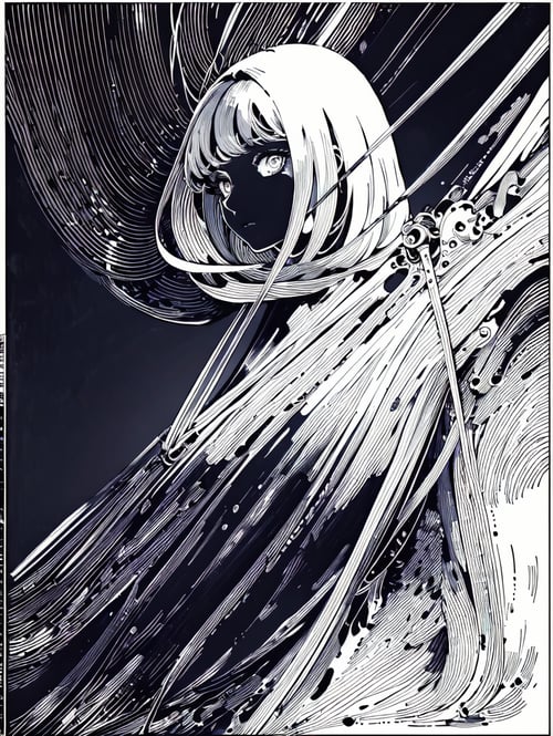 黑白画|钢笔画|线条画|CJ PD-V1.0 by 辞旧C on Tensor.Art