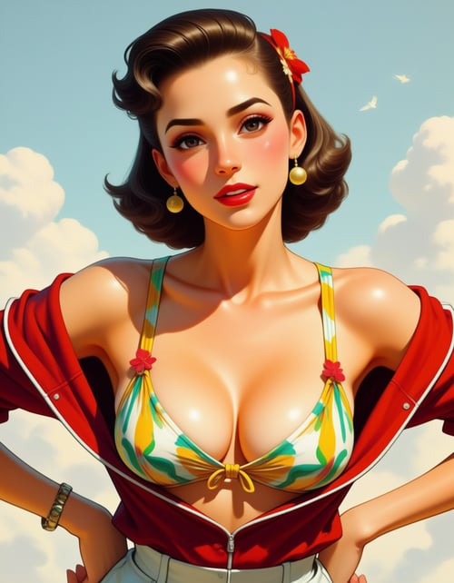 Pin Up girl ( Retro Cover Style) by inknoir on Tensor.Art