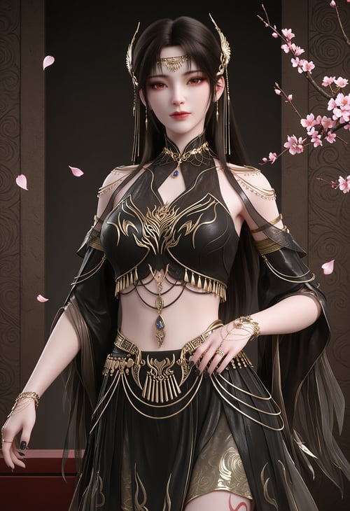 火灵儿 黑色服装-国漫-Illustrious光辉 by 云落 on Tensor.Art