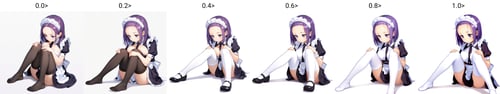斜め向き胸潰し尻もち座り / Sitting with breasts by yy on Tensor.Art