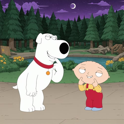 Boys and Dog - Stewie and Brian by Wizardludas on Tensor.Art