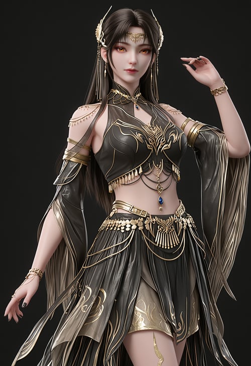 火灵儿 黑色服装-国漫-pony by 云落 on Tensor.Art