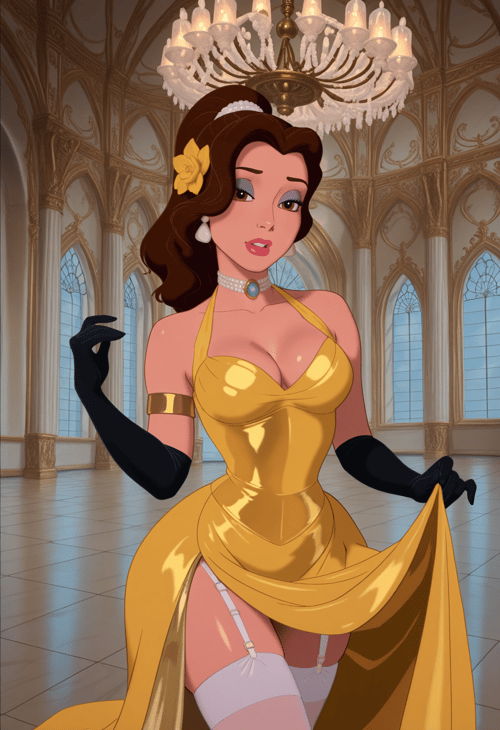Vintage Satin Halter-Neck and Hair | Two-fer Woof- by miaomiao on Tensor.Art