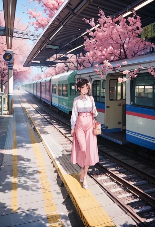 0802 Sakura Train Station by reprinter on Tensor.Art