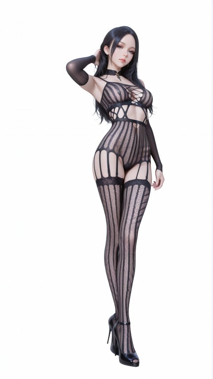 黑丝4套,black sheer bodysuit-4 by Min on Tensor.Art