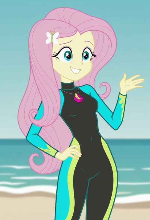 Fluttershy swimsuit | Equestria girls | illustriou by tupirish on Tensor.Art
