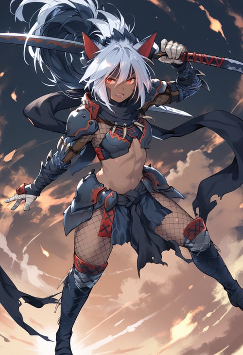 Monster Hunter-Silverwind Nargacuga Armor(ナルガ装備) by miaomiao on Tensor.Art
