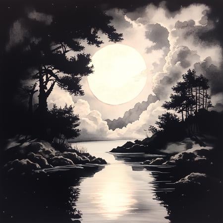 Zen Ink Wash Sumi-e by Aenima on Tensor.Art