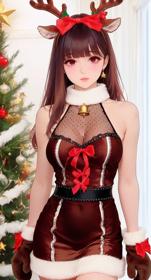 Christmas Reindeer Temptation Dress [clothing] by Min on Tensor.Art