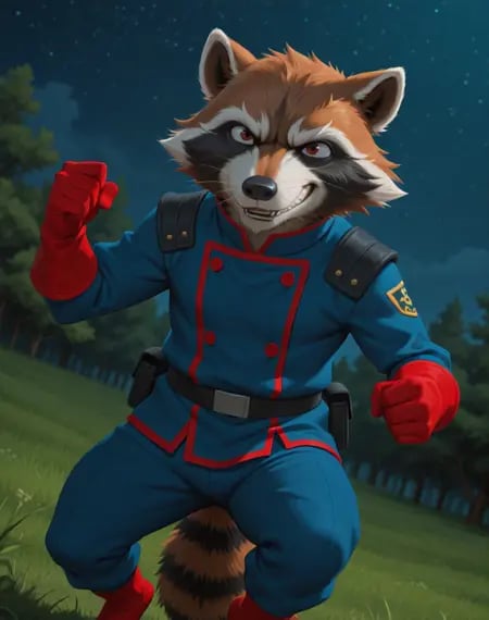 Rocket Raccoon Blue Outfit (Marvel Comics) (Illust by user_720431629750874608 on Tensor.Art