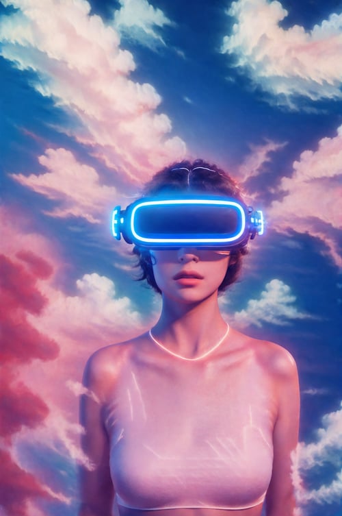 霓虹- head-mounted display  by 呱唧呱唧 on Tensor.Art