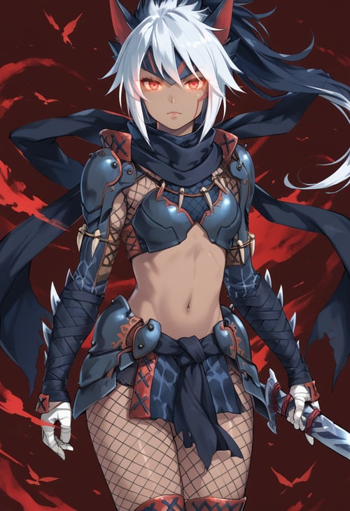 Monster Hunter-Silverwind Nargacuga Armor(ナルガ装備) by miaomiao on Tensor.Art